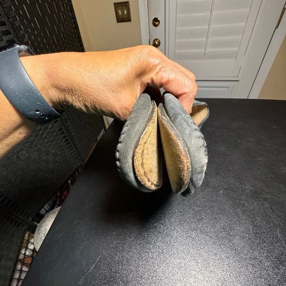 Santoni size 12 men’s grey loafers made in Italy
